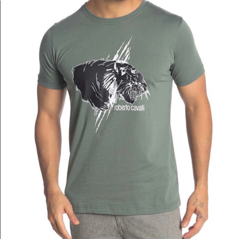 Roberto Cavalli Graphic Front Short Sleeve T-shirt